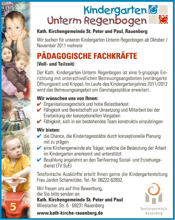 Stellenangebot Pdogogische Fachkraft