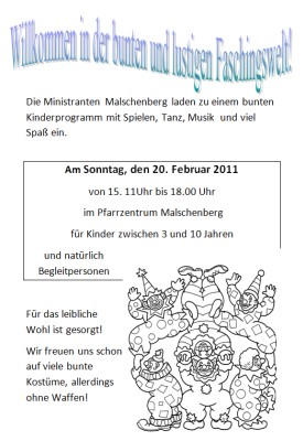 Kinderfasching 2010